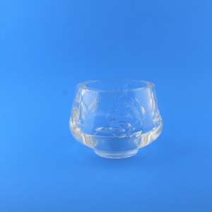 Vintage Swedish Orrefors Kosta Boda Crystal Small Bowl Signed W/ Flower Pattern