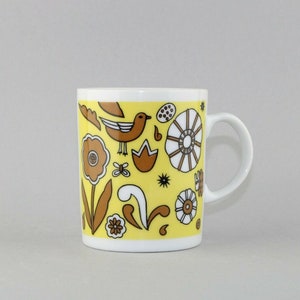 Vintage Stylecraft Porcelain Japan Brown Yellow White Spring Coffee Tea Mug Cup