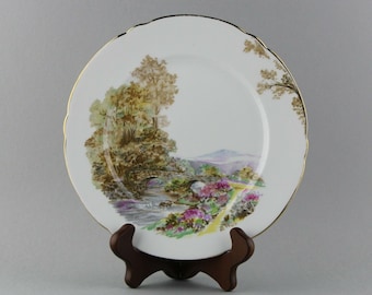 Jahrgang Shelley Bone China 8&quot; Salat Platte &quot;Heather&quot; Muster