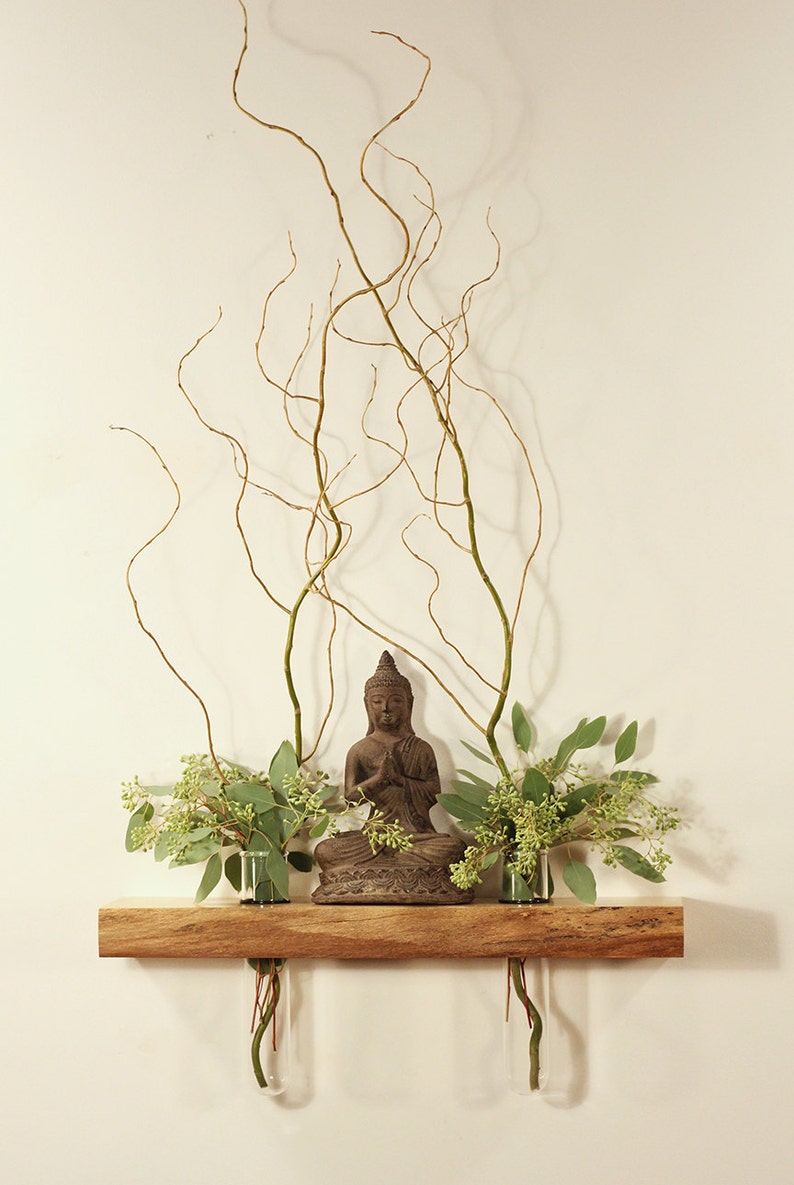 Floating shelf altar vases Ming Tang Feng Shui side Etsy
