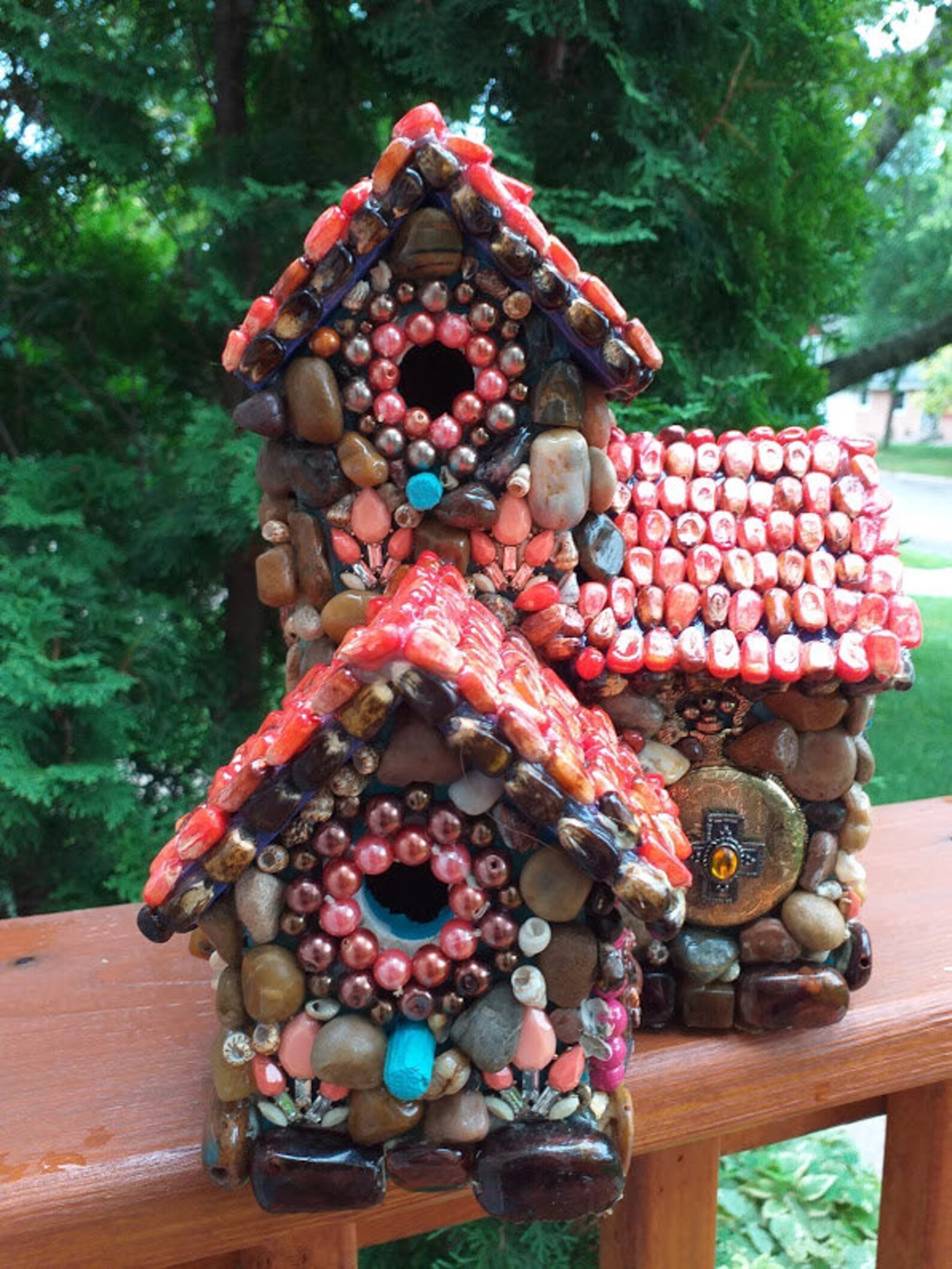 Mosaic Birdhouse Functional Birdhouse Garden Birdhouse Etsy