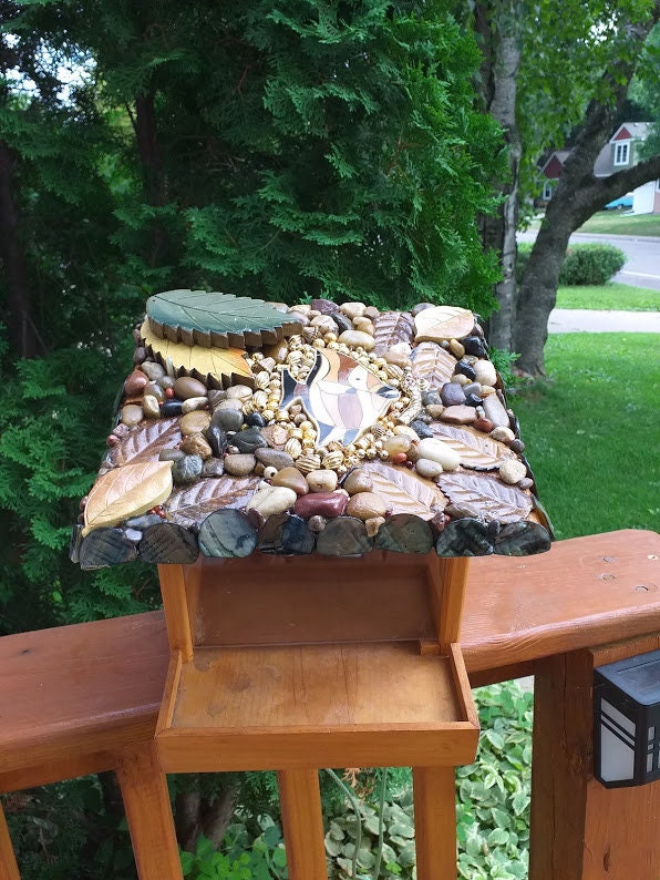 Mosaic Bird Feeder Outdoor Bird Feeder Functional Bird Etsy