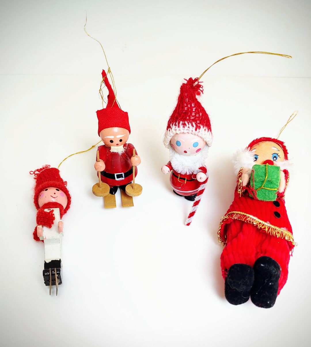 Vntage kerstverserngen hout handgeschlderde houten kerstman ut de