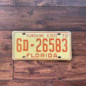 License Plate Florida 1972, Florida License Plate Palm beach county, Florida license plate 1972, license plate 1972 Florida, sunshine state