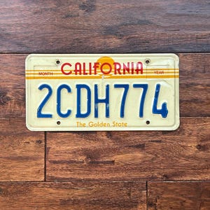 License Plate California, vintage California license plate 1990s, old California license plate, the golden state license plate, California.