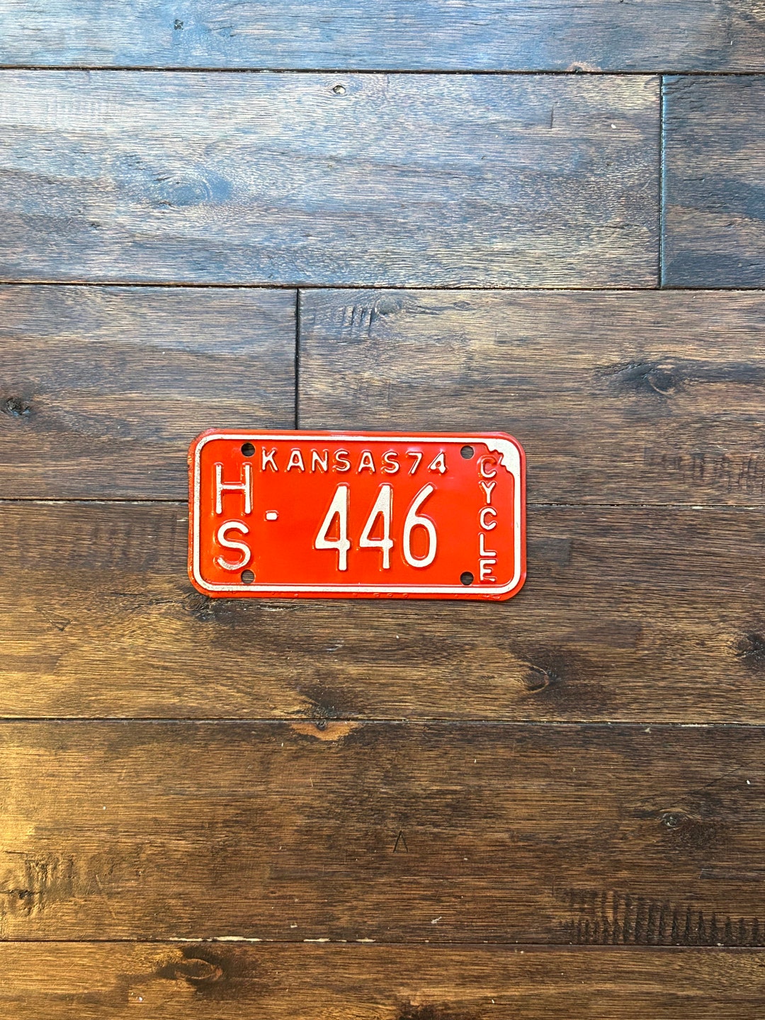 License Plate Motorcycle Kansas 1974, Kansas Motorcycle License Plate