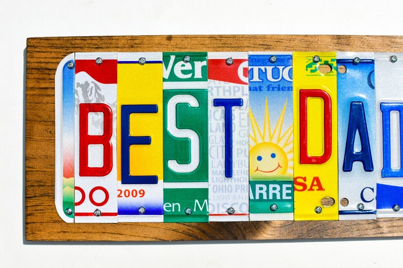 Father's Day Gift,License Plate Sign best dad ever, Best Dad Ever sign, Number One Dad-Fathers day gift, husband gift for Fathers Day. image 8