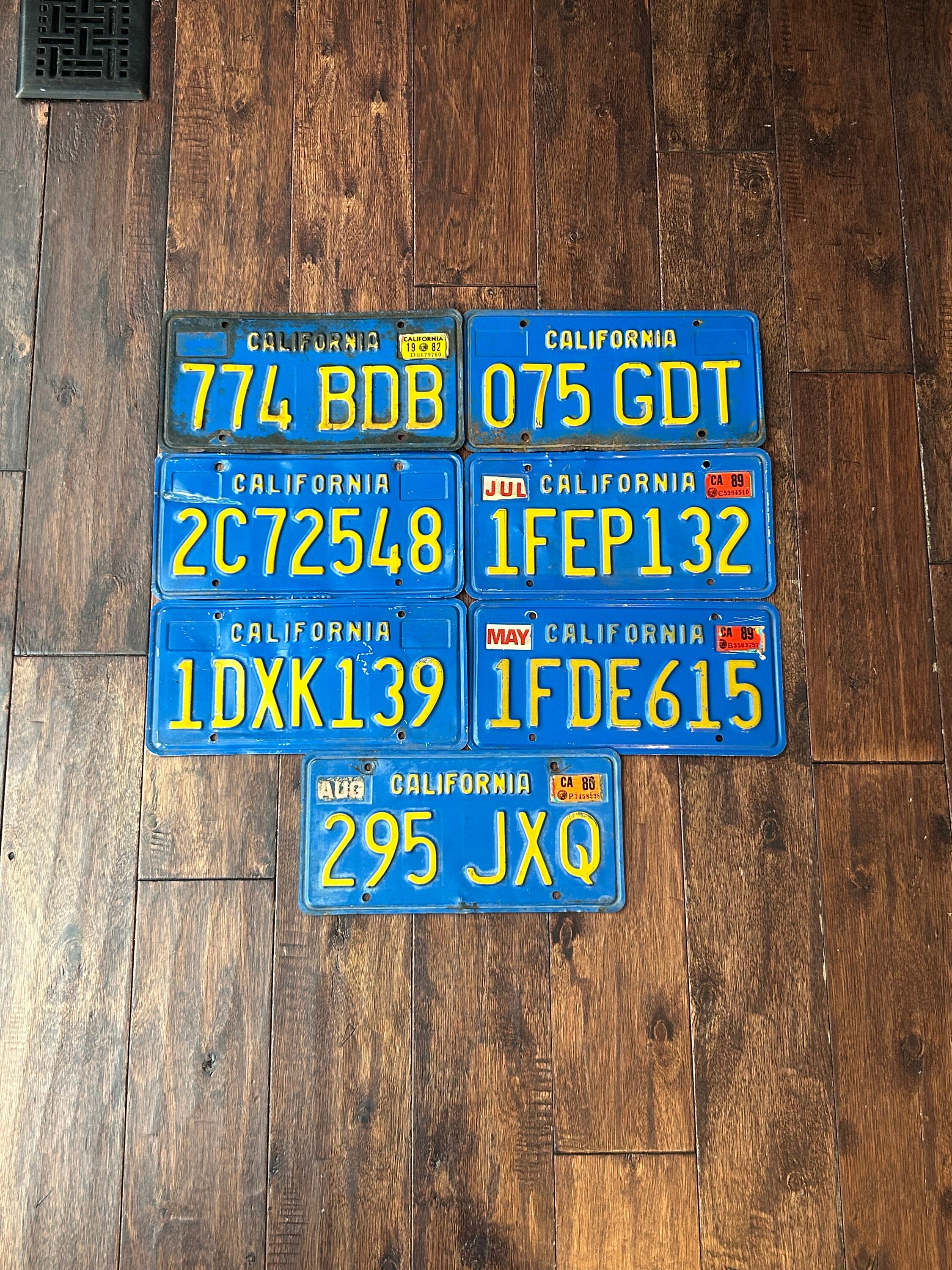 Customizable 1970s Style California License Plate - ANY Text, Personalized With Your Name, Blue