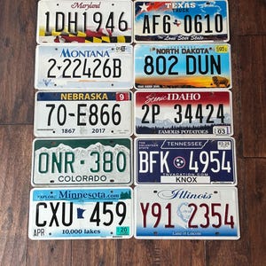 License Plates cheap, license plates, Lot of 10 License Plates for crafting, art-craft grade condition, license plates Maryland Texas