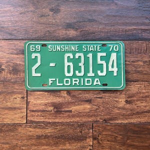 Vintage 1969-70 Florida License Plate - Duval County