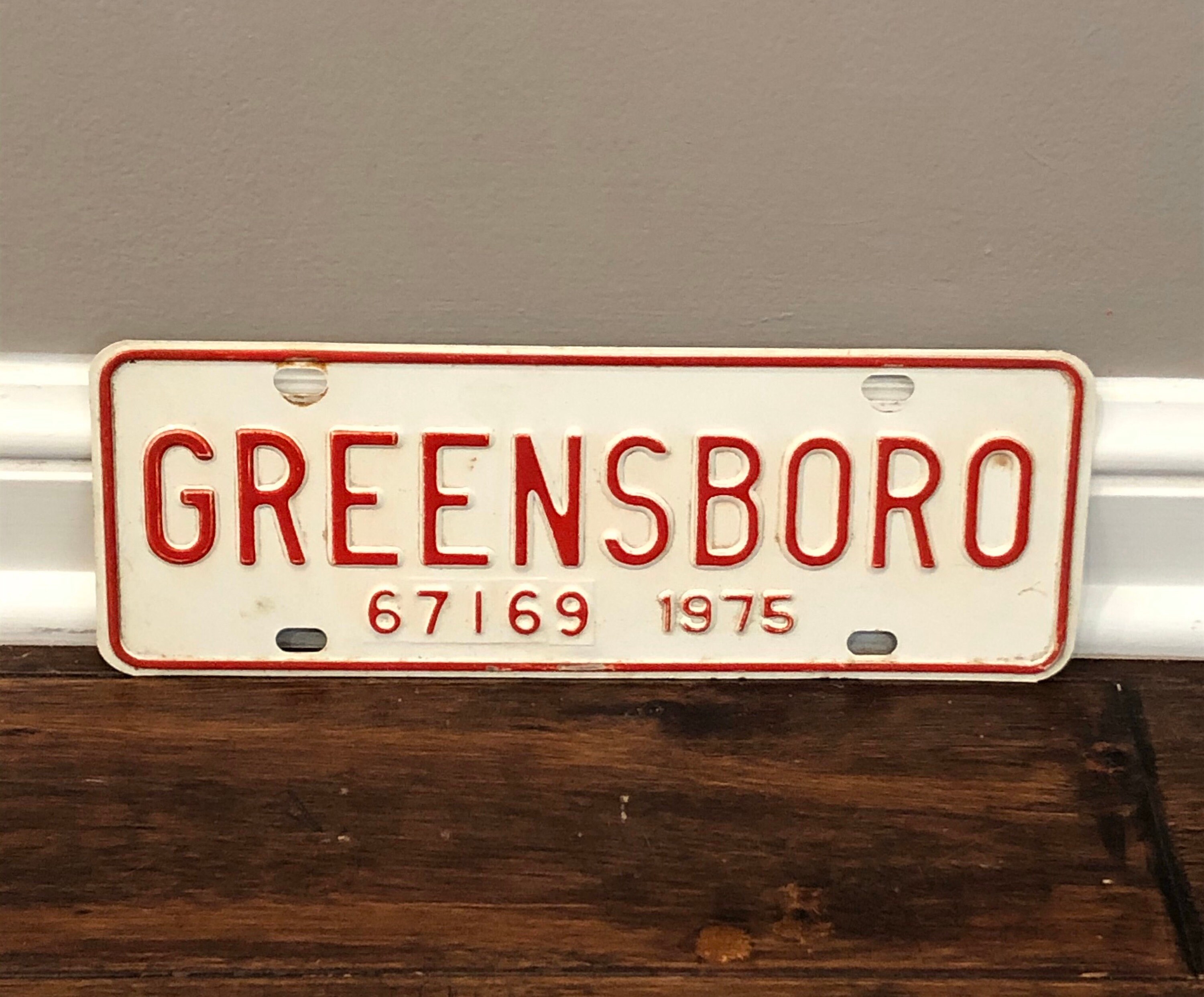 Vintage License Plate Topper North Carolina Greensboro Etsy