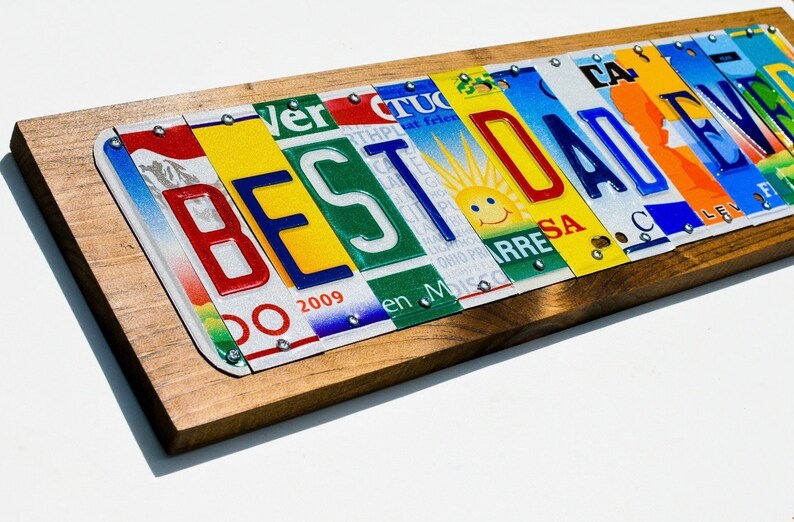 Father's Day Gift,License Plate Sign best dad ever, Best Dad Ever sign, Number One Dad-Fathers day gift, husband gift for Fathers Day. image 2