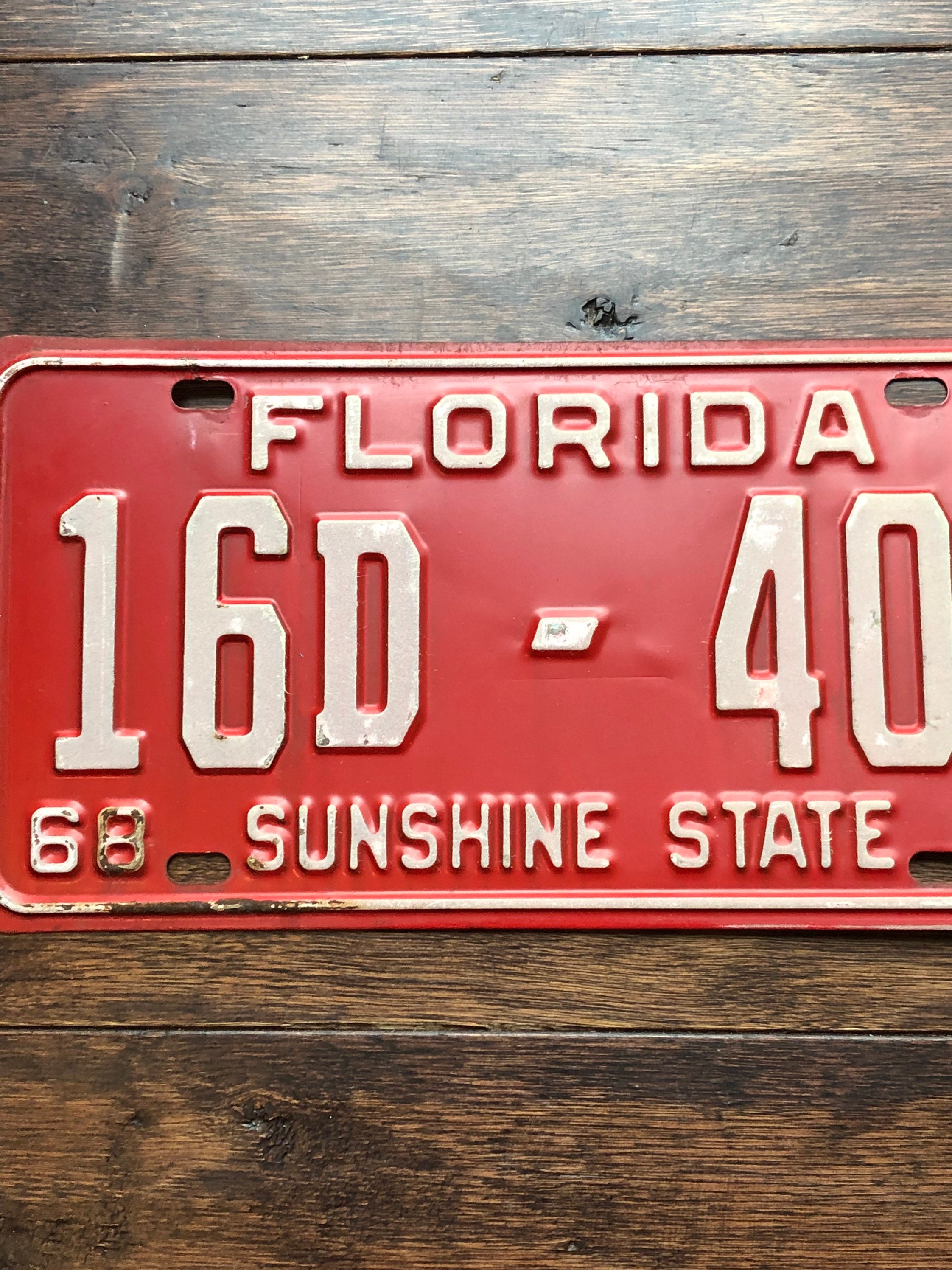 License Plate Florida 1968 1969 Florida License Plate Sarasota Etsy