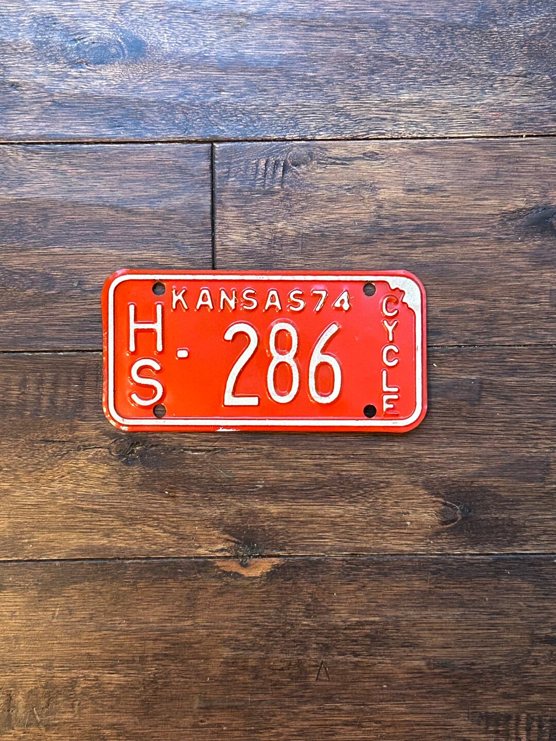 License Plate Motorcycle Kansas 1974, Kansas Motorcycle License Plate