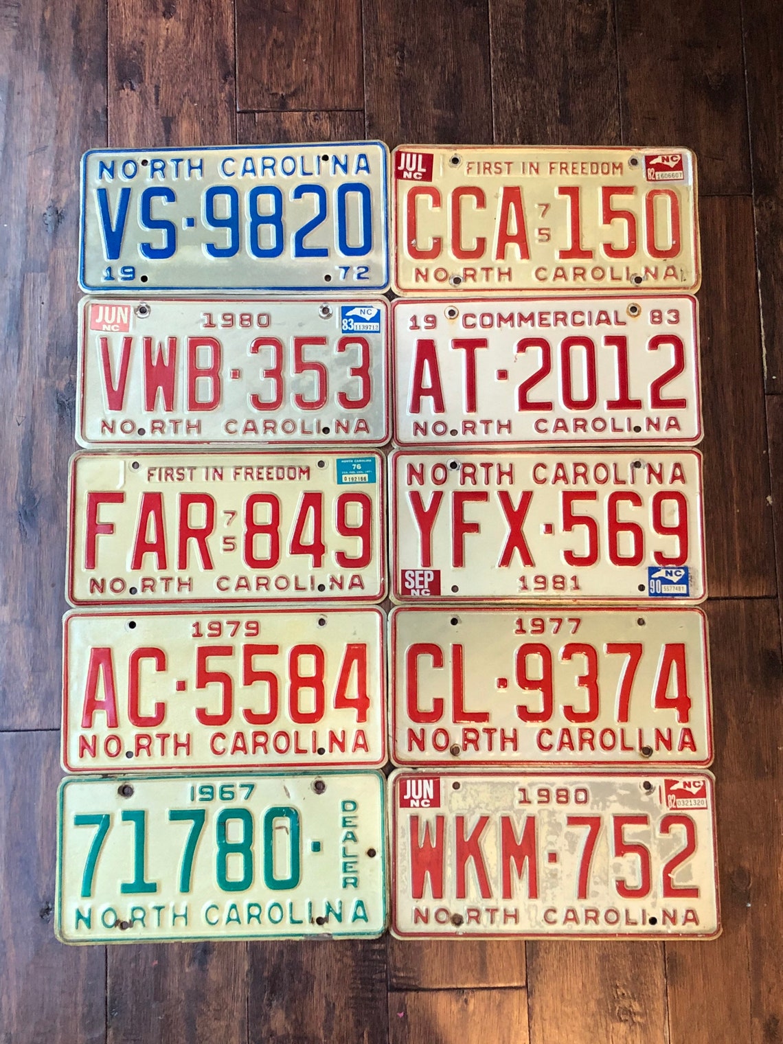 North Carolina Choice of License Plate pick Your Plate Etsy