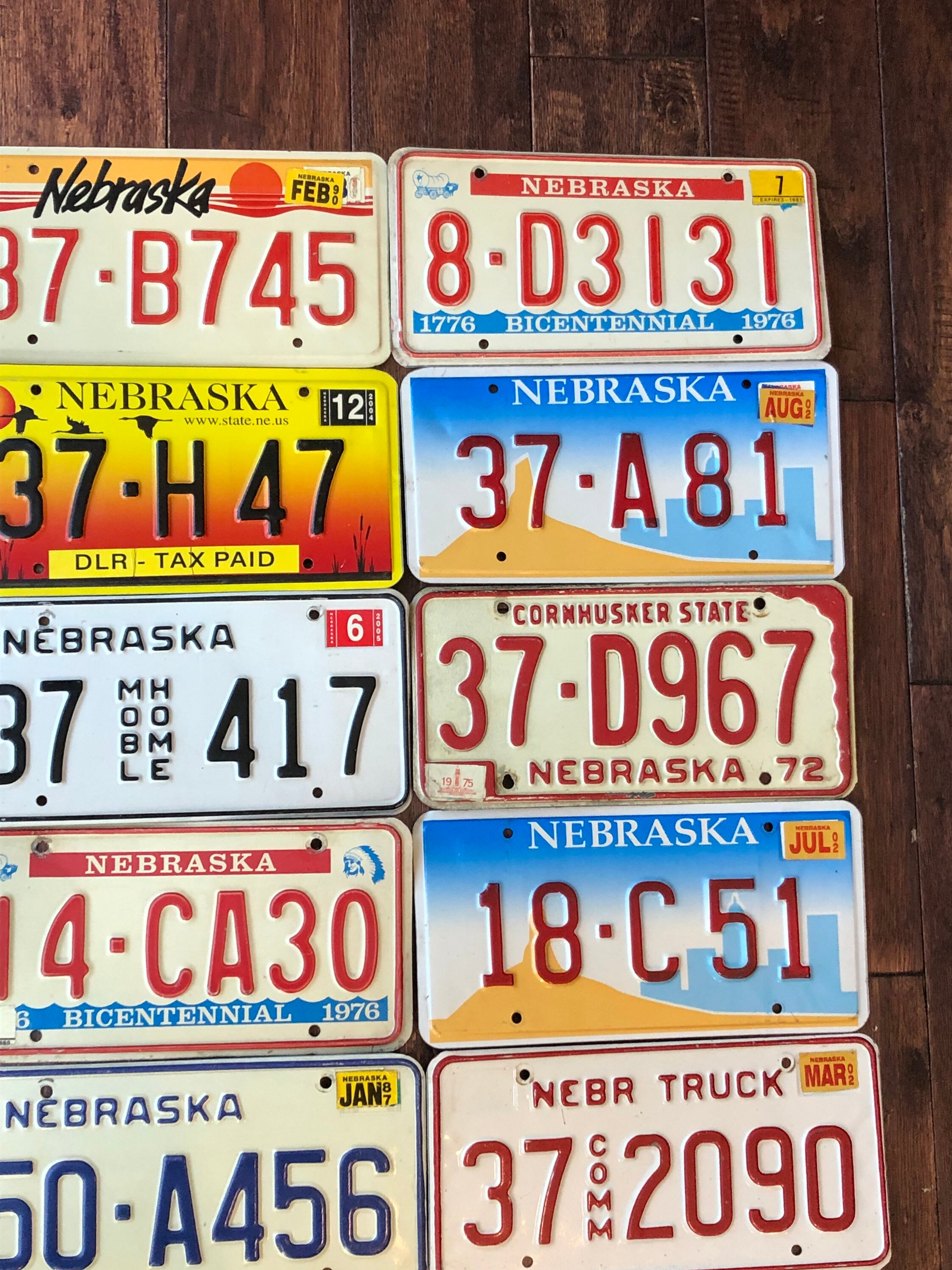 Nebraska（プロフ必読） Nebraska License Plates Your Choice, Vintage Nebraska License