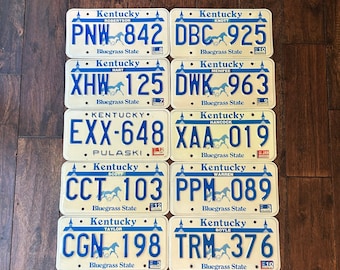 Kentucky choice of license plate, pick your plate, license plate bluegrass state Kentucky, ky license plates 1991 1997 1998, Kentucky horse