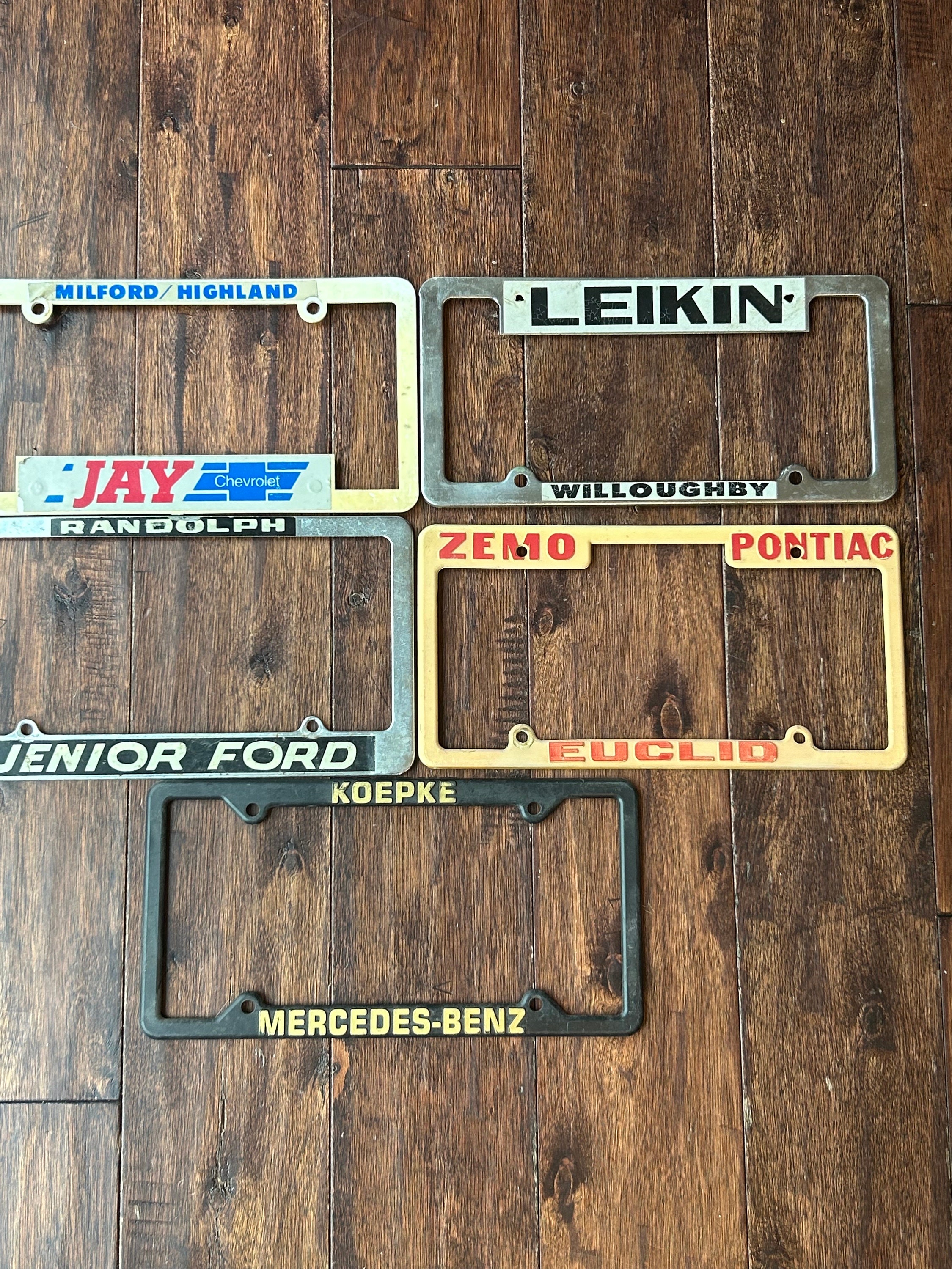 License Plate Dealership Frames, Lot of 5 Old Dealership Frames