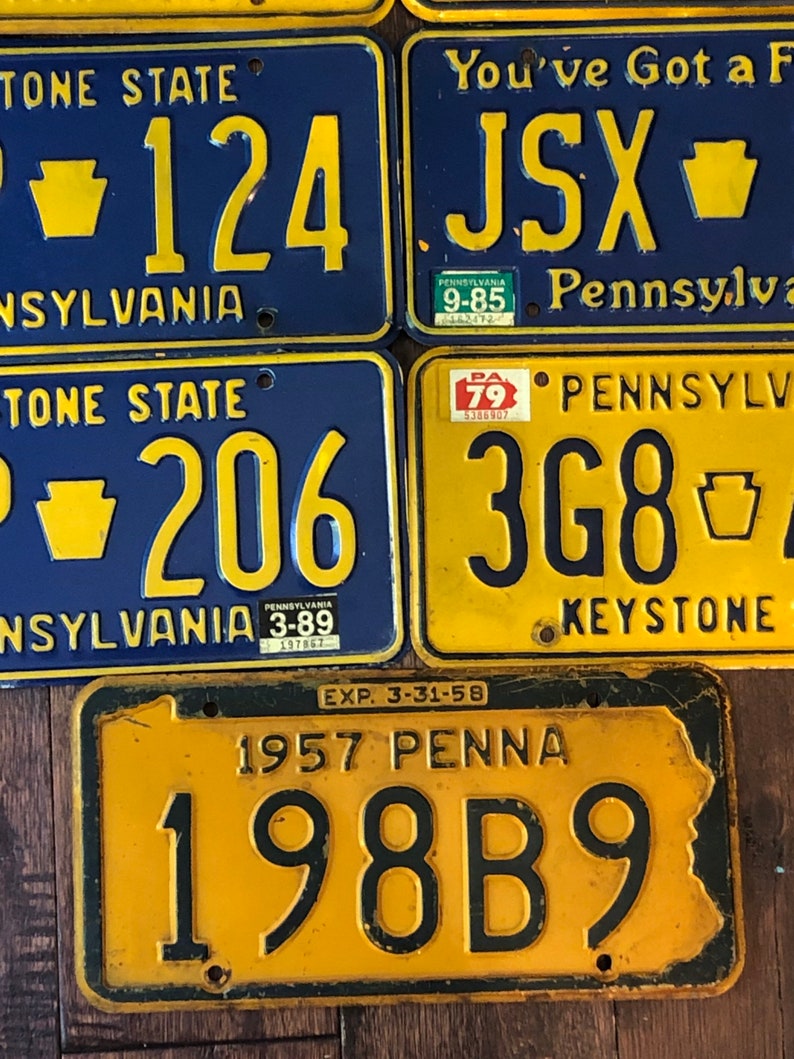 Pennsylvania Choice of License Plate pick Your Plate Etsy