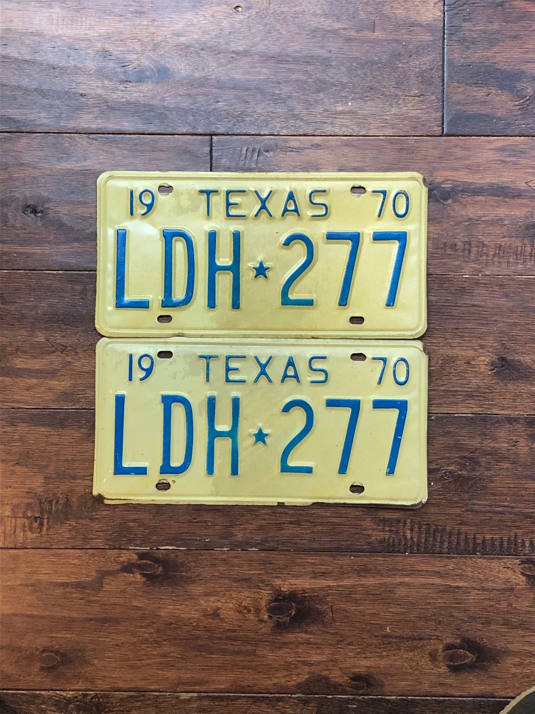 License Plates Texas 1970 Pair, Dmv Clear Texas 1970 Pair, Texas License Plate Pair 1970, Old