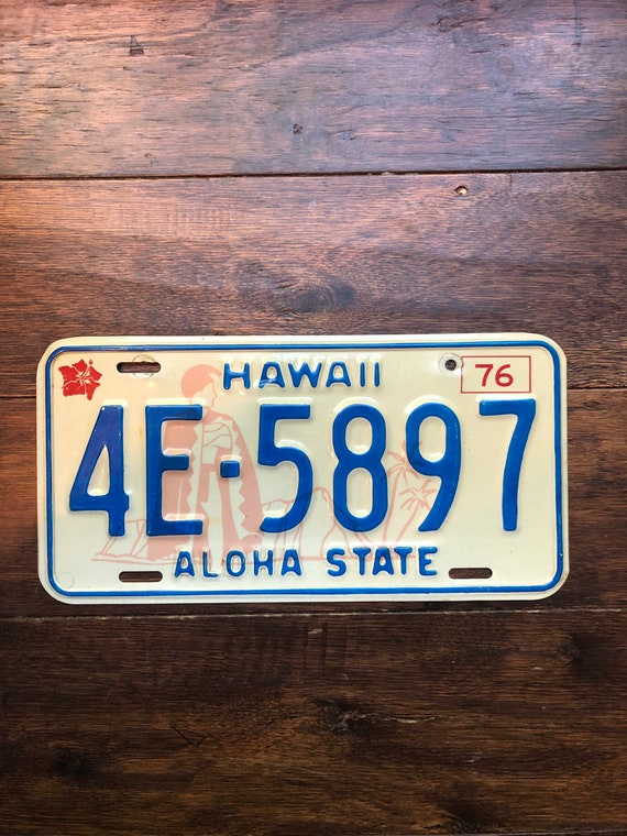 License Plate Hawaii 1976 Original vintage Hawaii License - Etsy