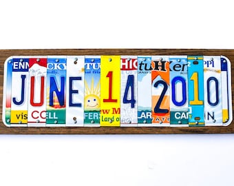 10th Anniversary gift husband, 10th anniversary gift wife, wedding date sign, husband gift anniversary, wedding gift any date, tin gift wife