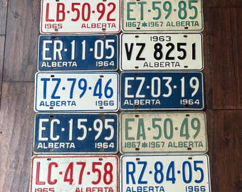 Canada choice of license plate, Alberta license plates, license plates Alberta 1963 1964 1965 1966 1967, vintage Alberta license plates.