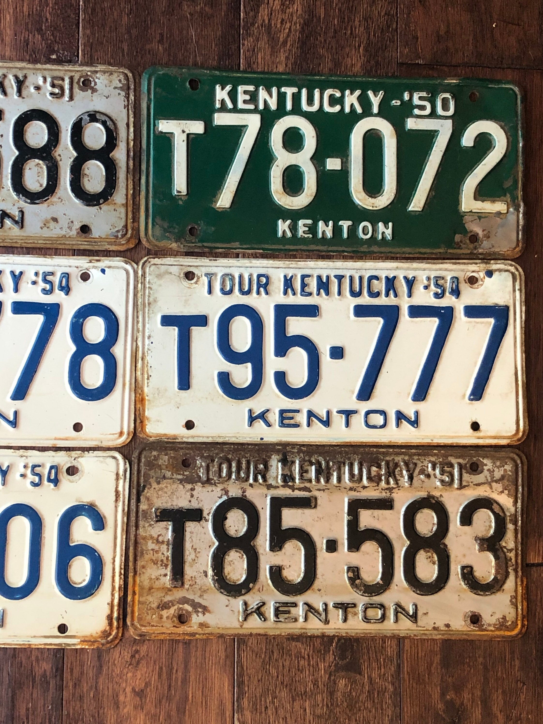 Choice of Vintage License Plate Kentucky Kenton County 1950 Etsy