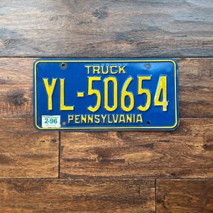 License Plate Pennsylvania, Pennsylvania license plate, license plate truck 1996, old Pennsylvania license plate, truck license plate Pa