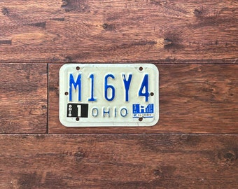 License Plate motorcycle Ohio 1981, Ohio motorcycle license plate 1981,  motorcycle license plate, Ohio birthplace of aviation motorcycle.