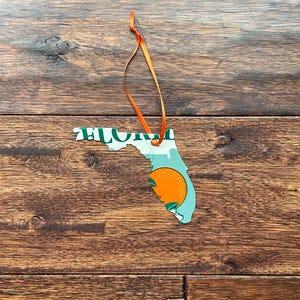 Florida license plate ornament, Florida shaped license plate ornament, license plate ornament, FL ornament, Florida license plate ornament.