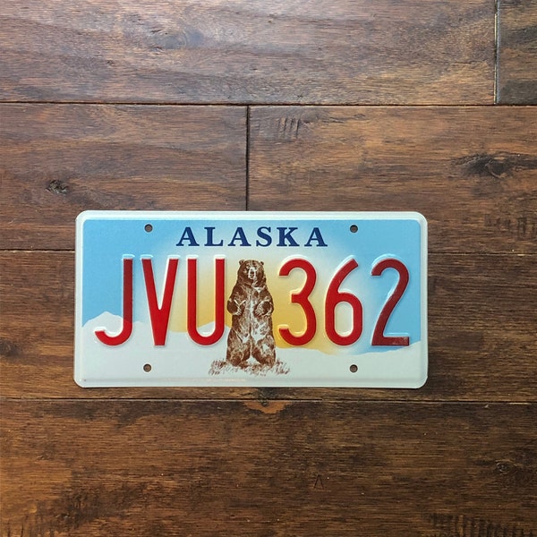 ALaska Bear License Plate, License Plate Alaska, vintage Alaska, Alaska bear license plate, bear Alaska license plate, Alaska license plate