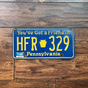 License Plate Pennsylvania, Pennsylvania license plate 1999, old Pennsylvania license plate, license plate friend in Pennsylvania, old pa
