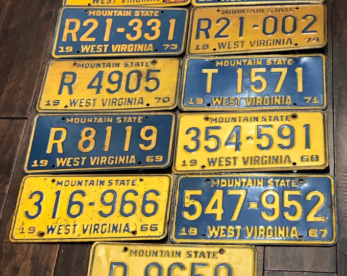West Virginia Choice of License Plate pick Your Plate Etsy