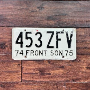 License Plate Mexico 1974 1975, old Mexico license plate 1970s, Mexico license plate, vintage license plate, Mexico 1974 1975 license plate