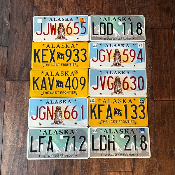 Choice of license plate Alaska , pick your plate, license plates Alaska worn out, craft grade Alaska  license plate, cheap license plates.