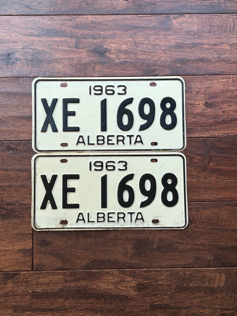 Alberta Lettering License Plate Alberta Canada 1963 Pair, 1963 Alberta Canada Pair ...