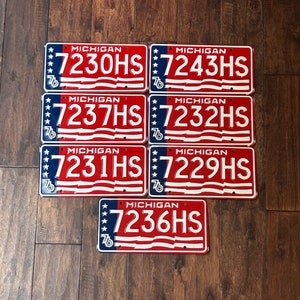 Michigan choice of  license plate, pick your Michigan license plate 1976, license plates Michigan 1976, bicentennial license 1976 Michigan
