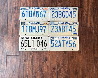 Alabama License plates your choice, vintage Alabama license plates 1992 1993 1994 1997, vintage Alabama license plates, 1990s alabama.