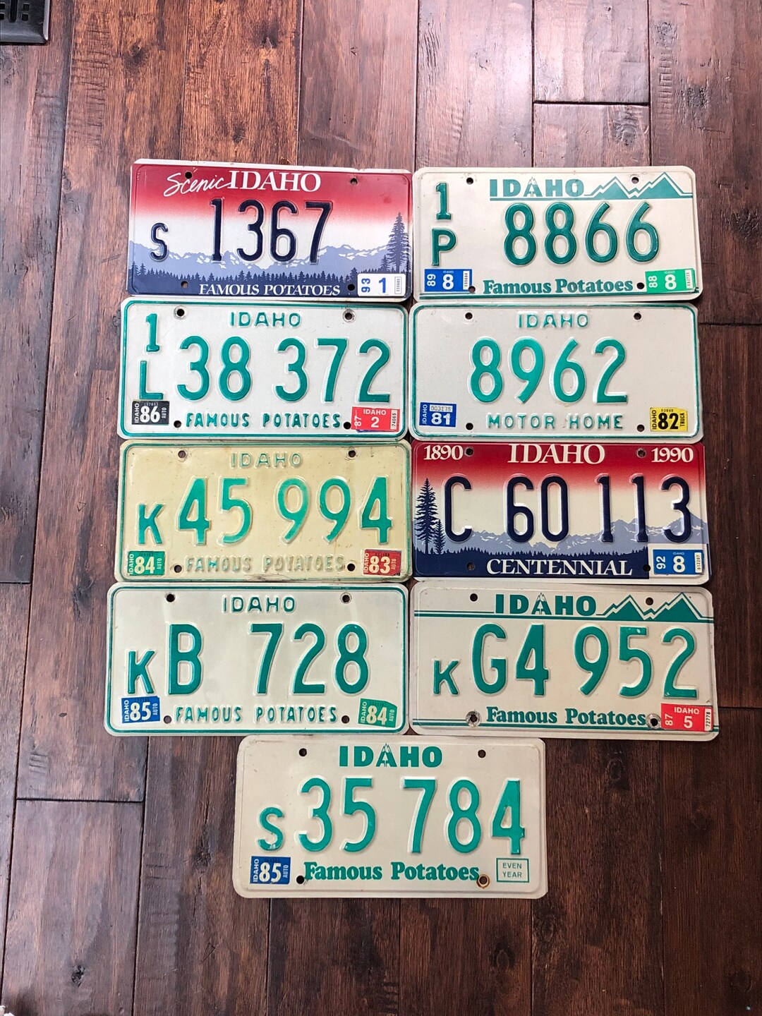 Idaho Choice of License Plate, Pick Your Plate, License Plates Idaho 1982 1983 1984 1987 1988