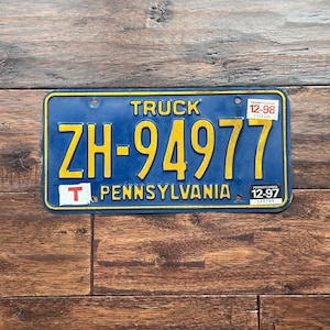 License Plate Pennsylvania, Pennsylvania license plate, license plate truck 1996, old Pennsylvania license plate, truck license plate Pa