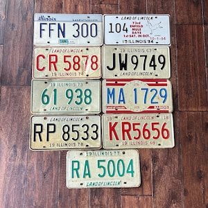 Illinois choice of license plate, pick your plate,  license plates Illinois 1967 1969 1973 1974 1976 1977 1978 1985, vintage license plates.