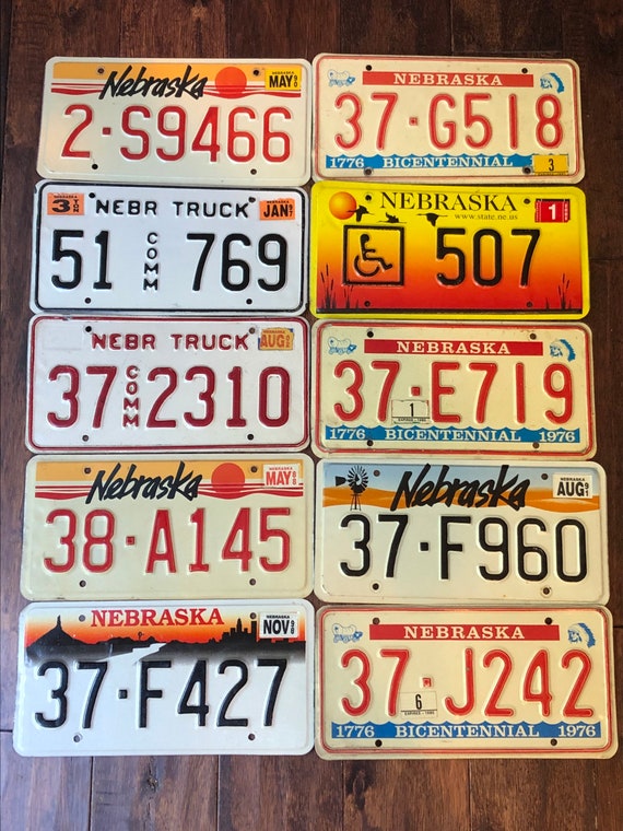 Nebraska License Plates Your Choice vintage Nebraska License Etsy