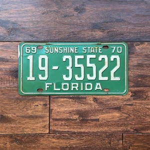 Vintage 1969-70 Florida License Plate - Brevard County