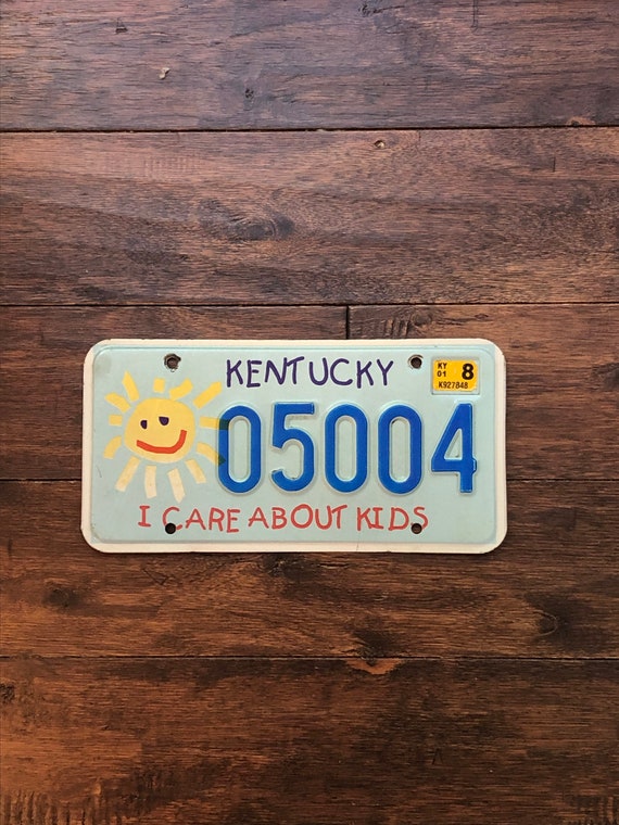 License Plate Kentucky I Care About Kids, 2001 Kentucky License
