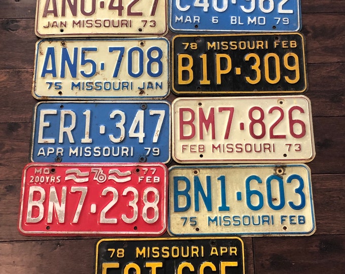 Missouri Choice of License Plate pick Your Plate License Etsy