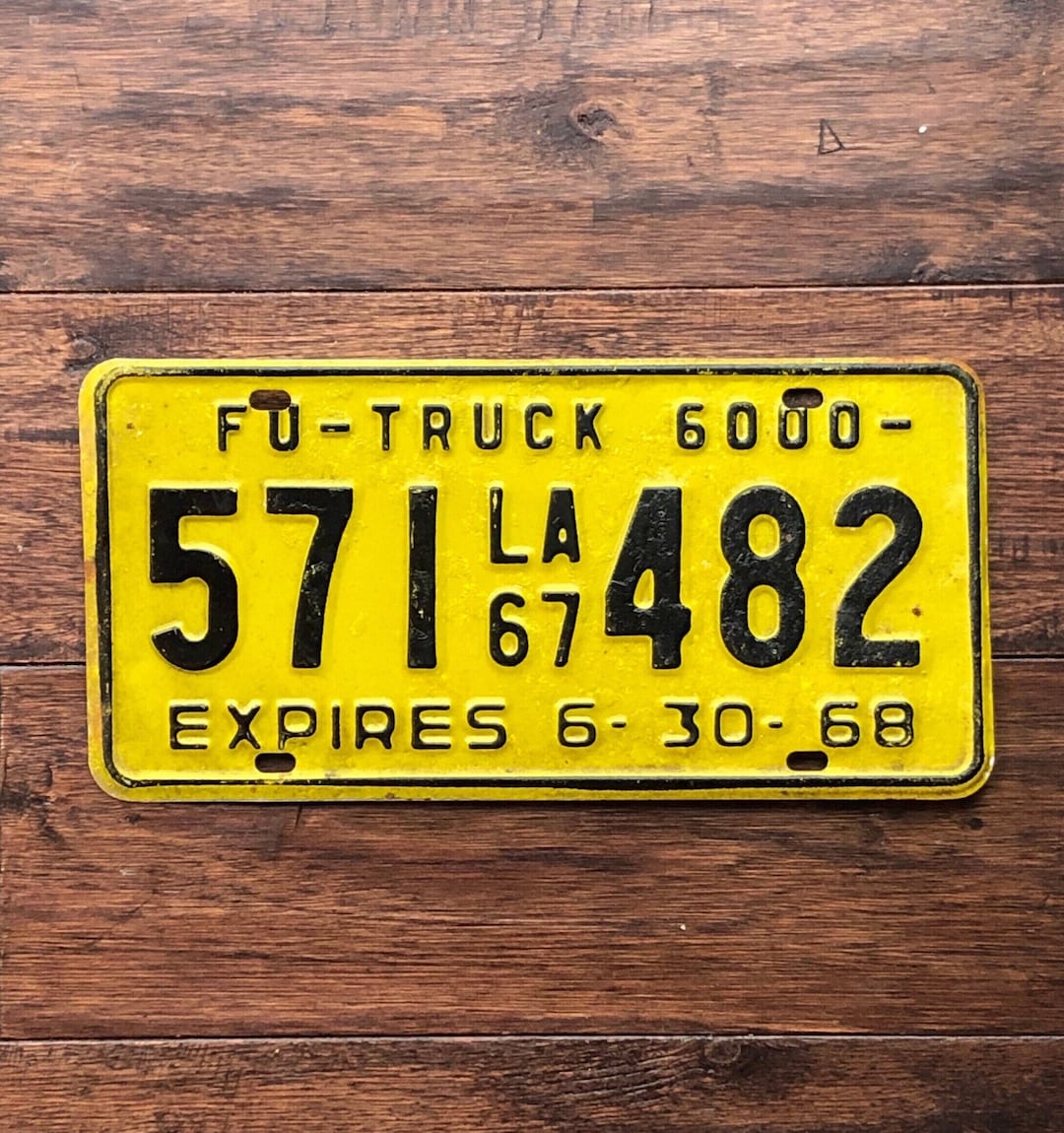 License Plate Louisiana 1967 1968, Vintage Louisiana License Plate