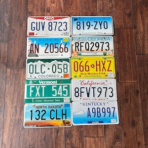 License Plates cheap, license plates, Lot of 10 License Plates for crafting, art-craft grade condition, license plates new mexico colorado