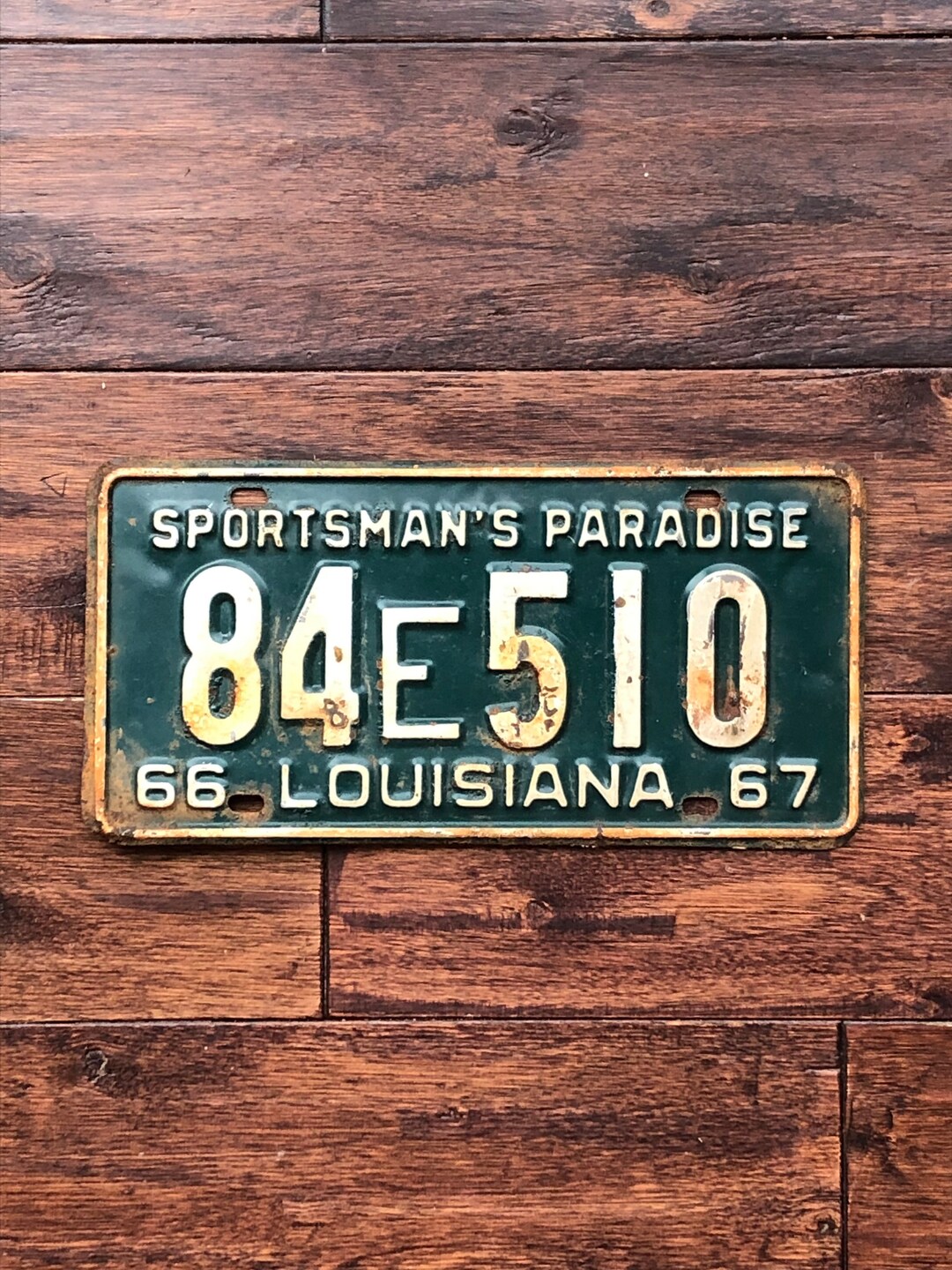 License Plate Louisiana 1966 1967, Vintage Louisiana License Plate