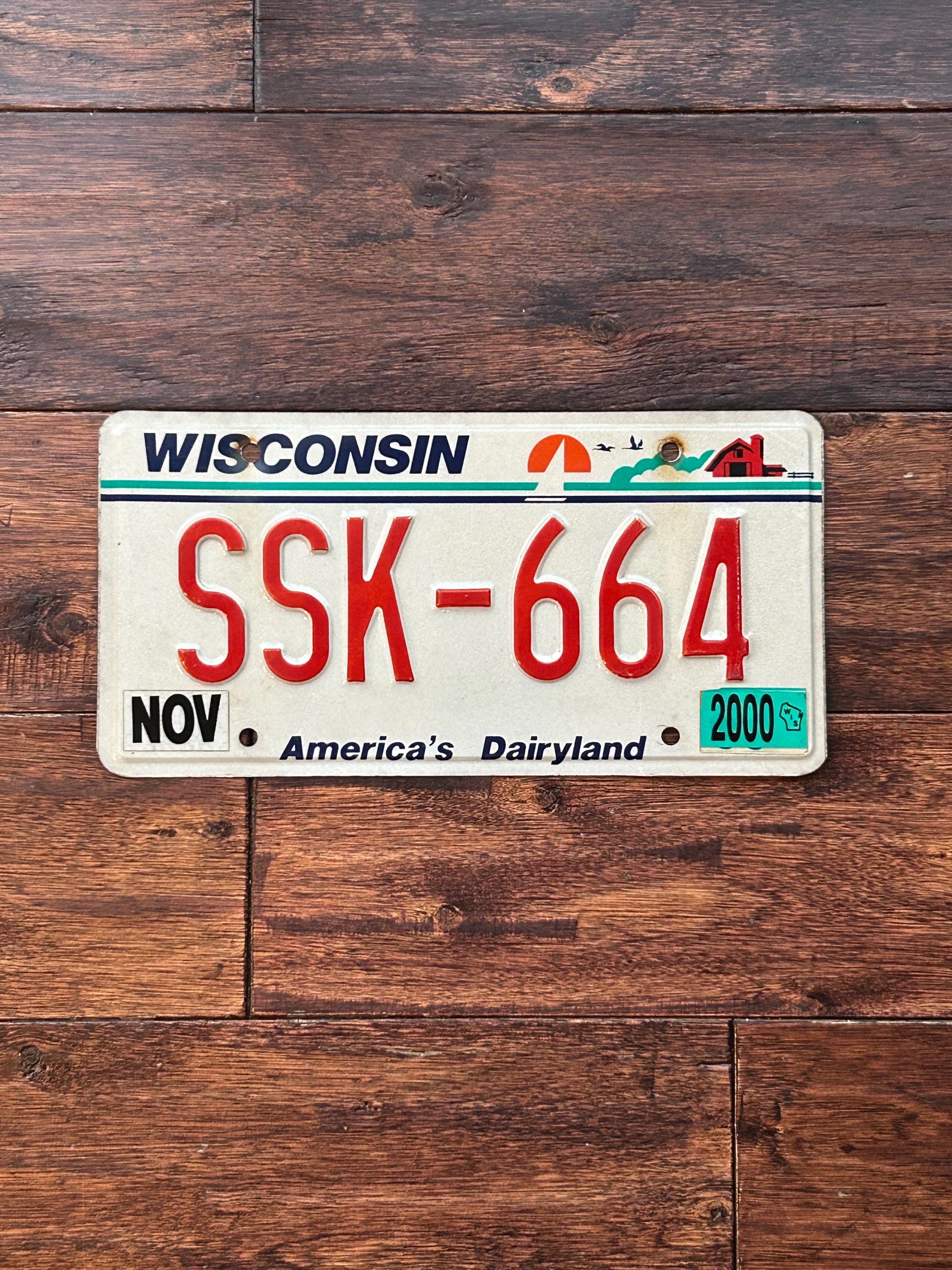 License Plate Wisconsin, Wisconsin License Plate 2000, Old License